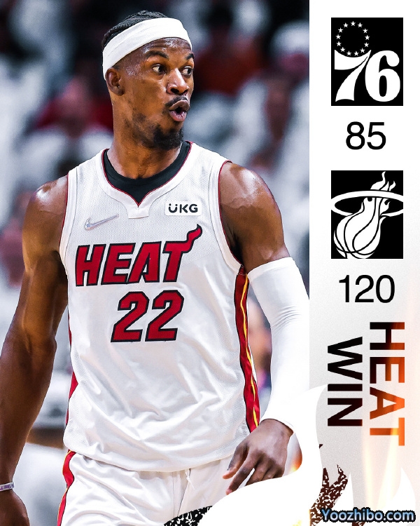 热火120-85大胜76人 巴特勒23+9+6 斯特鲁斯19+10 哈登14+6